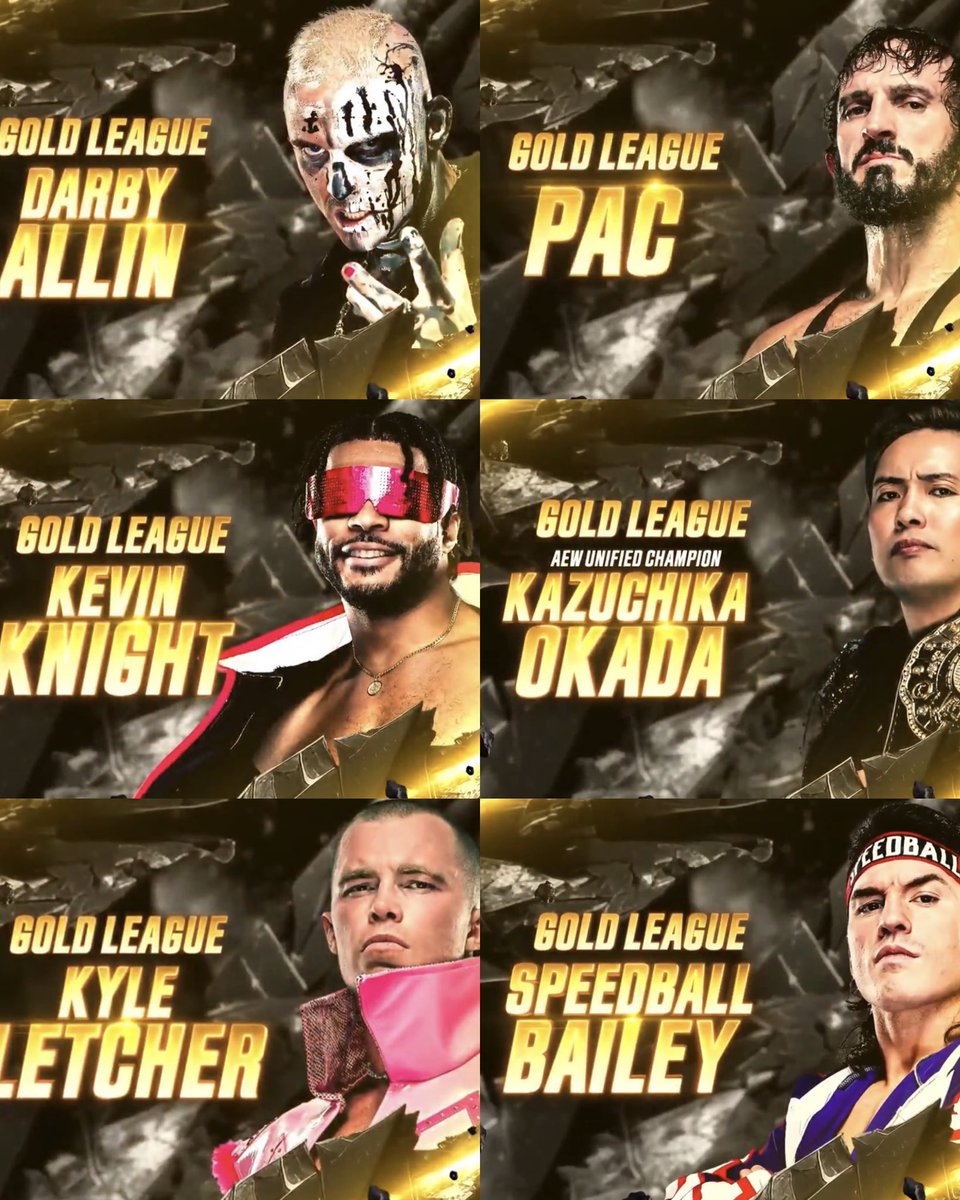 THE GOLD LEAUGE FOR THE C2 IS FUCKING STACKED! 

DARBY ALLIN
PAC
KEVIN KNIGHT
BIG KAZU
KYLE FLETCHER
SPEEDBALL MIKE BAILEY
🔥🔥🔥🔥🔥🔥🔥🔥🔥🔥