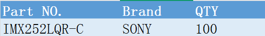 MarkSu87474939's tweet image. Hot offer:
IMX252LQR-C   100 pcs
If you need it, please feel free to email me: mark@fcytech.com
#SONY
#IMAGESENSOR
#CMOS 
#SENSOR