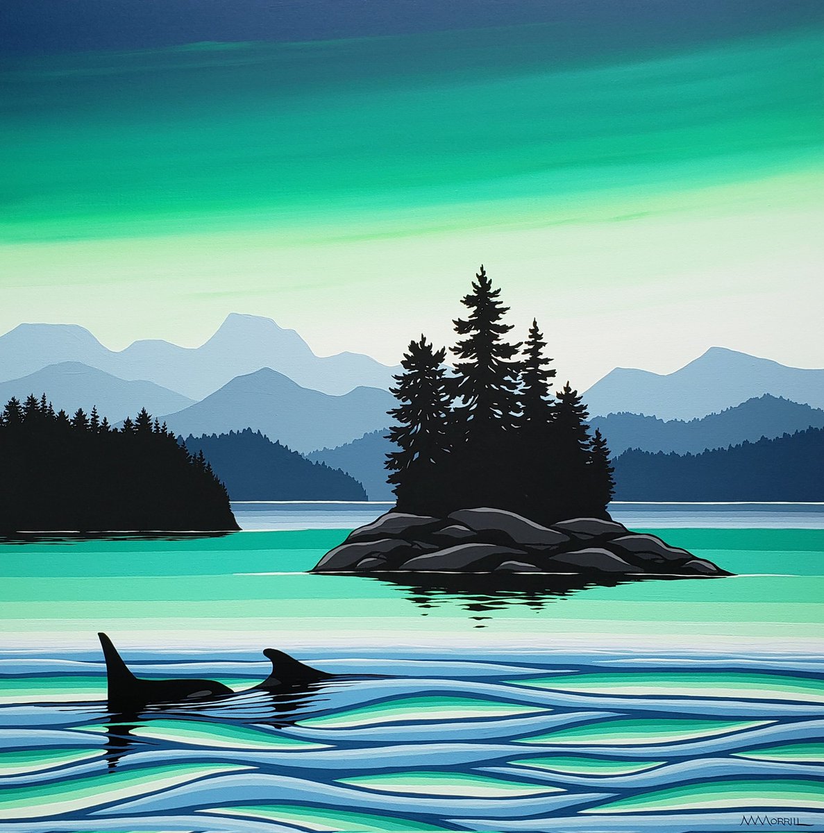 Emerald Sky 
36x36 acrylic on canvas