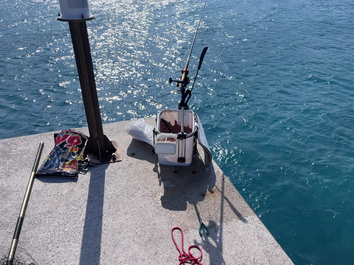 takapipi0818's tweet image. 4泊5日の出張が終わり今日は朝からフカセ！！爆風すぎるー