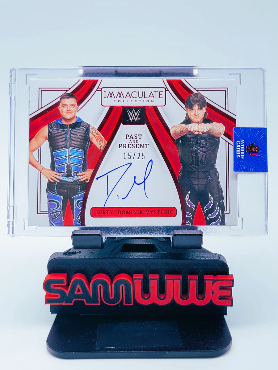 samwwesamwwe's tweet photo. Dominik Mysterio - 2023 WWE Panini Immaculate
Past &amp; Present
/25 Red

Need Roman and Tamina! 🙏

#wwe #panini #immaculate #sets #completeset #red #auto #pastpresent #past #present #ImissPanini @PaniniAmerica @WWE  @DomMysterio35 https://t.co/h1wKAbOlkc