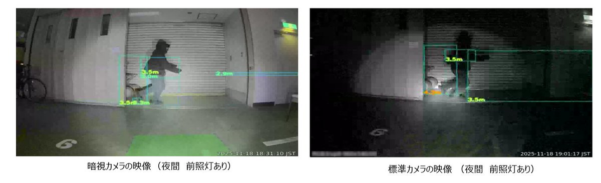 zmp_official's tweet photo. 🚨夜間巡回の課題を解決！ 自動走行警備ロボット「PATORO」が暗視カメラを搭載しました。
　画像のように夜間でも鮮明な画像や検知能力で、警備業務の「初動」を強力にアシストします！

詳細はこちら↓
https://t.co/lsz1CPA3iK

#PATORO #警備 #夜間警備 #ロボット https://t.co/rDFzcgmGSn