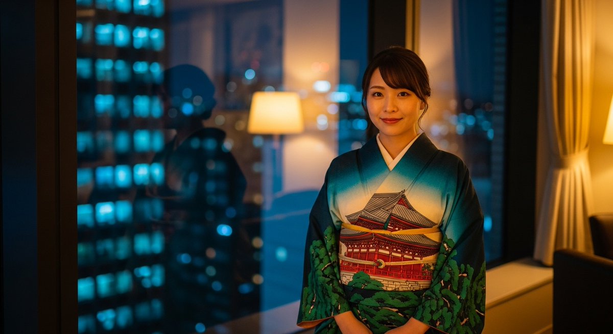 ApwzDFWdvs75800's tweet image. 都会の光と着物って、どうしてこんなに相性いいんだろう。日常の一瞬が映画のワンシーンみたいになる。こんな“夜の美しさ”をもっと届けるのでフォローお願いします✨