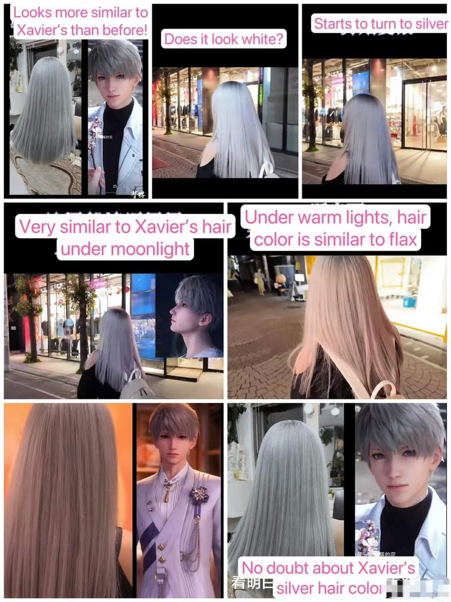 I have seen the recent discussion about Xavier's hair color, so I want to emphasize that his hair color is indeed SILVER. Like moonlight, which sometimes changes, reflecting shades according to its position with the sun.

Canonically and in reality — SILVER.