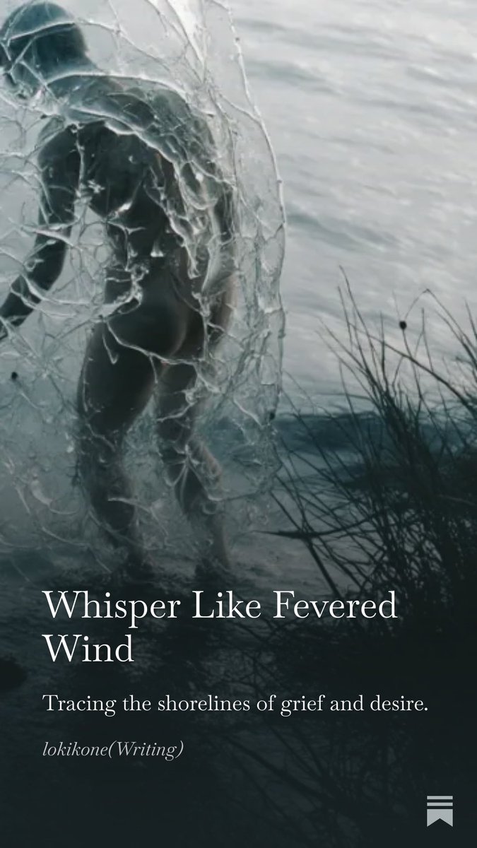 lokikonewriting's tweet image. Your whisper burns in me
like a fevered wind.
It coils in the hollow
beneath my lungs
and uncoils only to snap.
I follow its footprints
through bramble and call.
You are thin light on water,
a mirage that trembles when I lean

#poem #poetry 
open.substack.com/pub/lokikone/p…