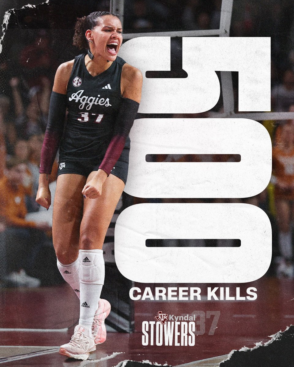 AggieVolleyball's tweet image. That’s career kill No. 500 for Kyndal ✅

#GigEm // #AggieVB