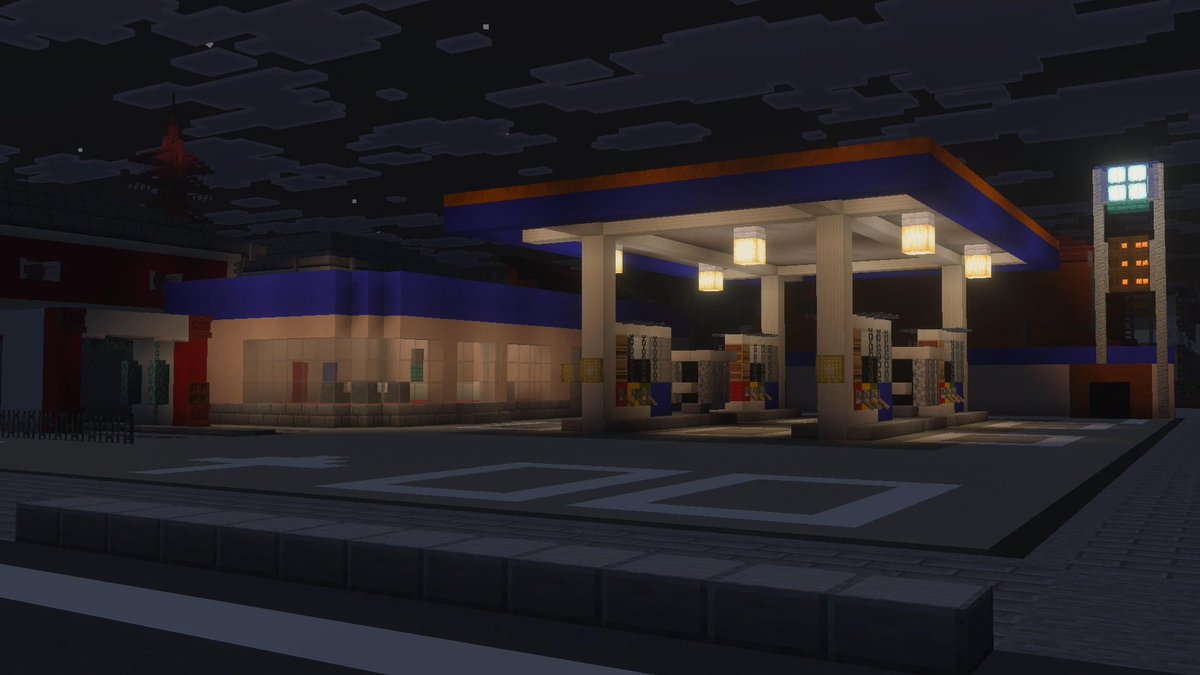 Roselia_Sky_z33's tweet image. 鉄塔とガソリンスタンド
#蔵布都県
#Minecraft
#Minecraft建築コミュ
