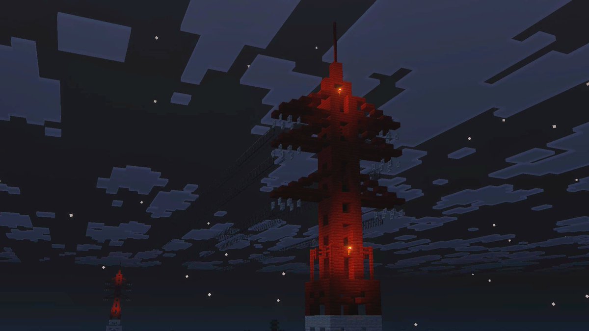 Roselia_Sky_z33's tweet image. 鉄塔とガソリンスタンド
#蔵布都県
#Minecraft
#Minecraft建築コミュ