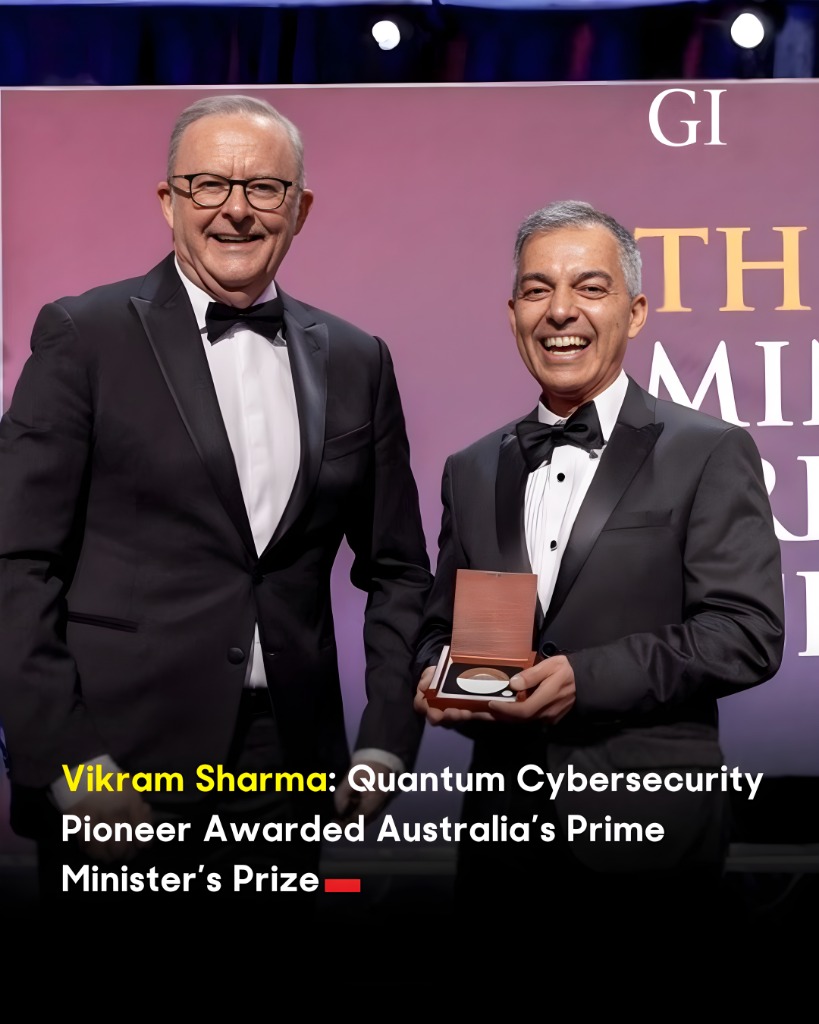 theglobalindian's tweet image. Vikram Sharma wins Prime Minister’s Prize in Australia for bringing quantum science to real-world cybersecurity.
@QuintessenceLab

Read  more : ow.ly/lhzh50XvGwY

#QuantumCybersecurity #QuantumTechAustralia #VikramSharma #QuintessenceLabs #PrimeMinistersPrize2025