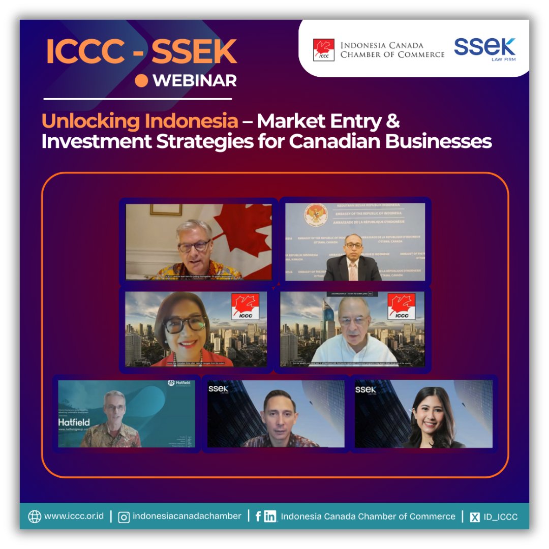 ID_ICCC's tweet image. Indonesia Canada Chamber of Commerce (ICCC) would like to thank our distinguished Speakers at the recent ICCC - SSEK Webinar: (1/5)