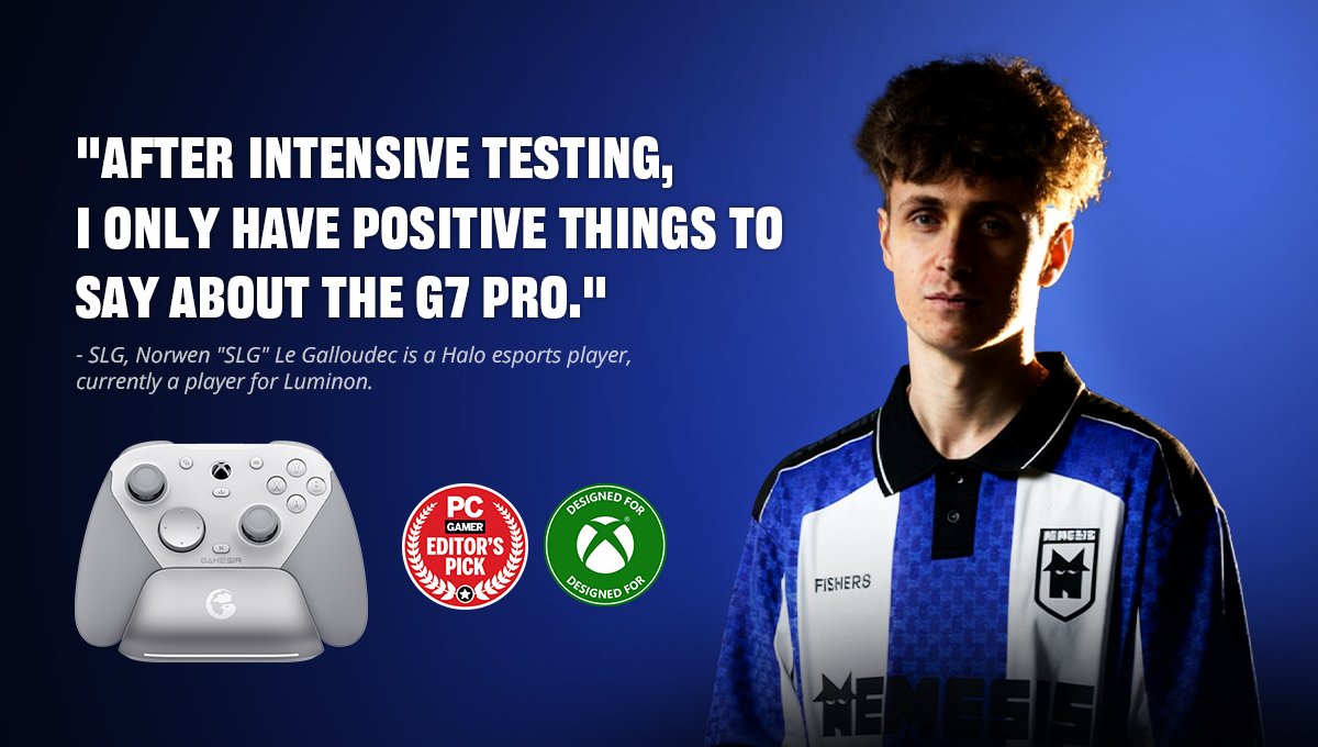 mygamesir's tweet image. 🎮Did you know that - 50% of the Pro players on Halo Infinite are using a GameSir G7 Pro Controller? @NorwenSLG 
#halo #HCS #Xbox