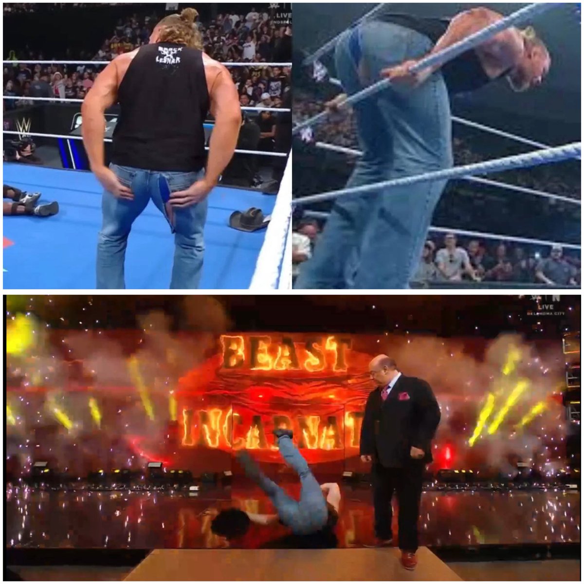 FSUJ0hn's tweet image. How Brock Lesnar’s return in 2025 is going.

#WWERaw