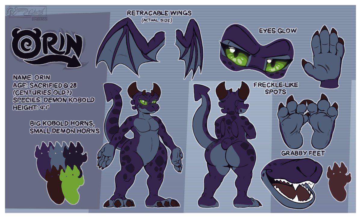 Here's the 2025 Ref for Orin. Trying to make some unique clothing attire for him that is netherworld inspired.