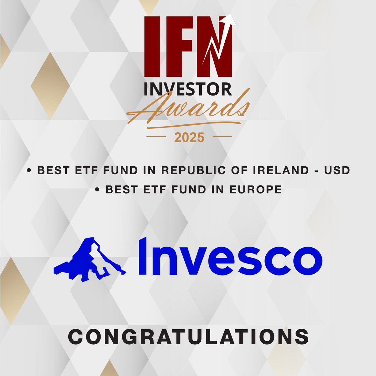 IFNInvestor's tweet image. We extend our warmest congratulations to Invesco Private Capital for winning across multiple categories at the IFN Investor Fund Awards 2025. 

#IFNInvestorFundAwards2025 #IFNIFundAwards #IFN #IslamicFinance