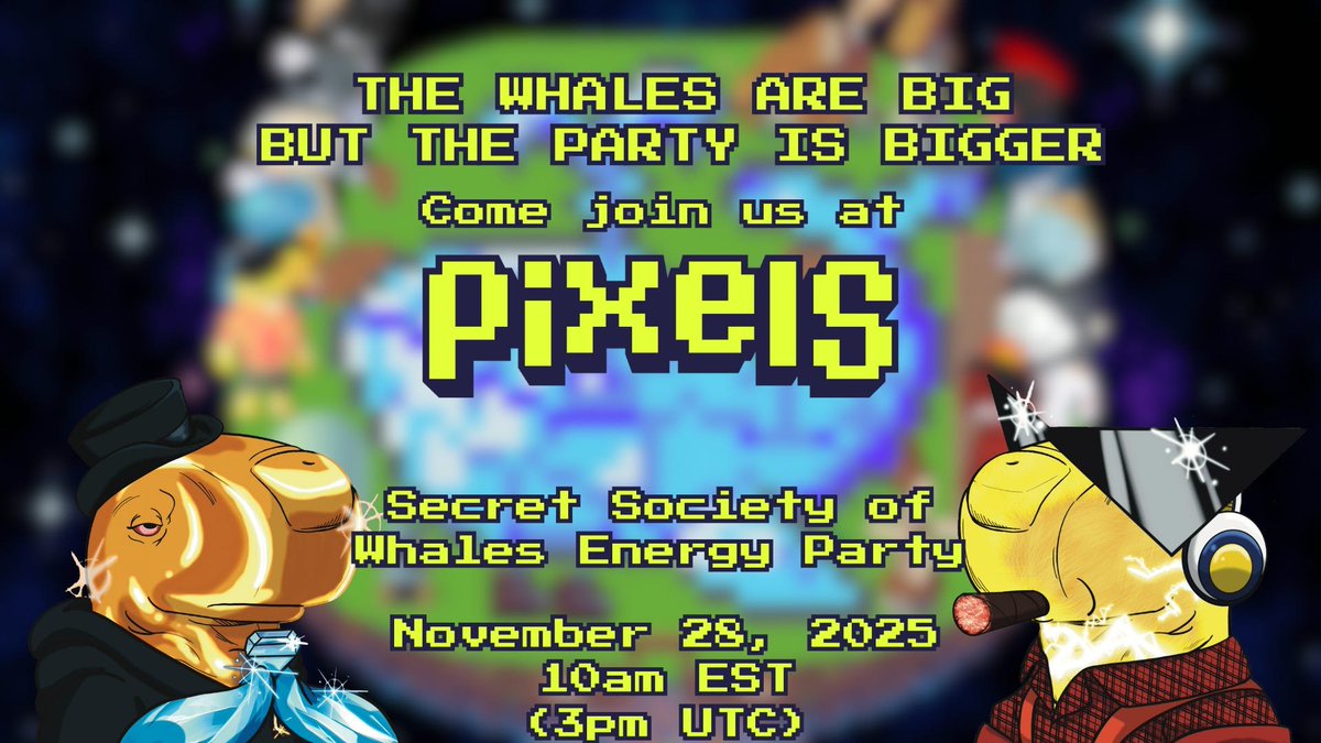 SSofWhales's tweet image. Join the whales🐳 at the beach🏖️ in @pixels_online on Friday for free energy, prizes, and fun!

See below for the streams that will be available during the event.