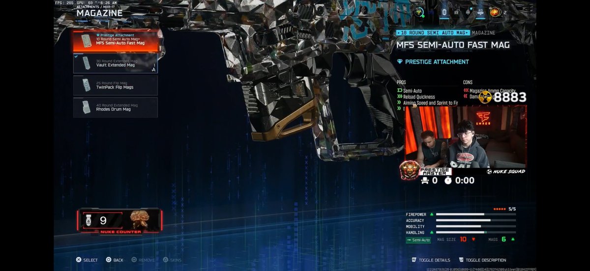 【外鯖活動報告】
NukeSquad(今回の中身はadriann)相手にMXRの脅威を知らしめ、次の試合でMXRの単発MODカスタムをいじらせることに成功。
このまま本番アメリカでの使用率が上がれば弱体化に繋がると思います。