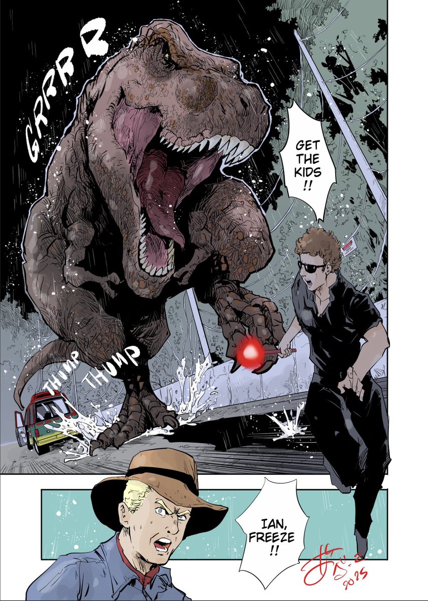 DasArt12's tweet image. THUMP,! THUMP !

#jurassicpark 
#JurassicWorldRebirth 
#comics 
#dinosaur