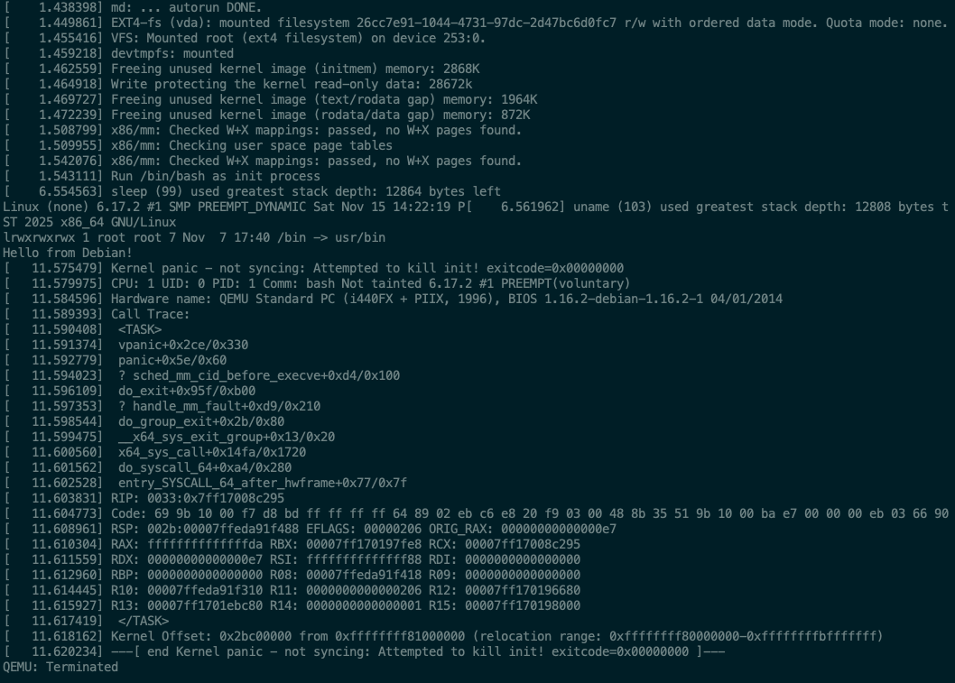 Stop downloading 4GB ISOs to create Linux VMs.

You don't need an installer, a GUI, or a "Next > Next > Finish" wizard. You just need a directory of files.

Here is how I build custom, hacky, bootable Debian VMs in 60 seconds using debootstrap.

Your distro is just a kernel and a