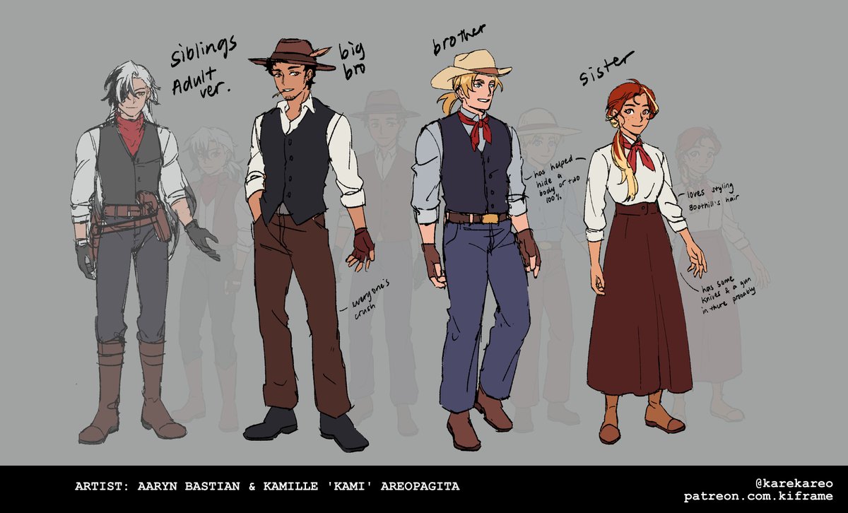 some more character designs! ft Argenti, Dan Heng, and young Boothill and siblings ✨ 

Thank you to <a href="/mmediocreman/">aaryn 亜琳</a> who helped with the visdev!

#HoYoFair #HonkaiStarRail