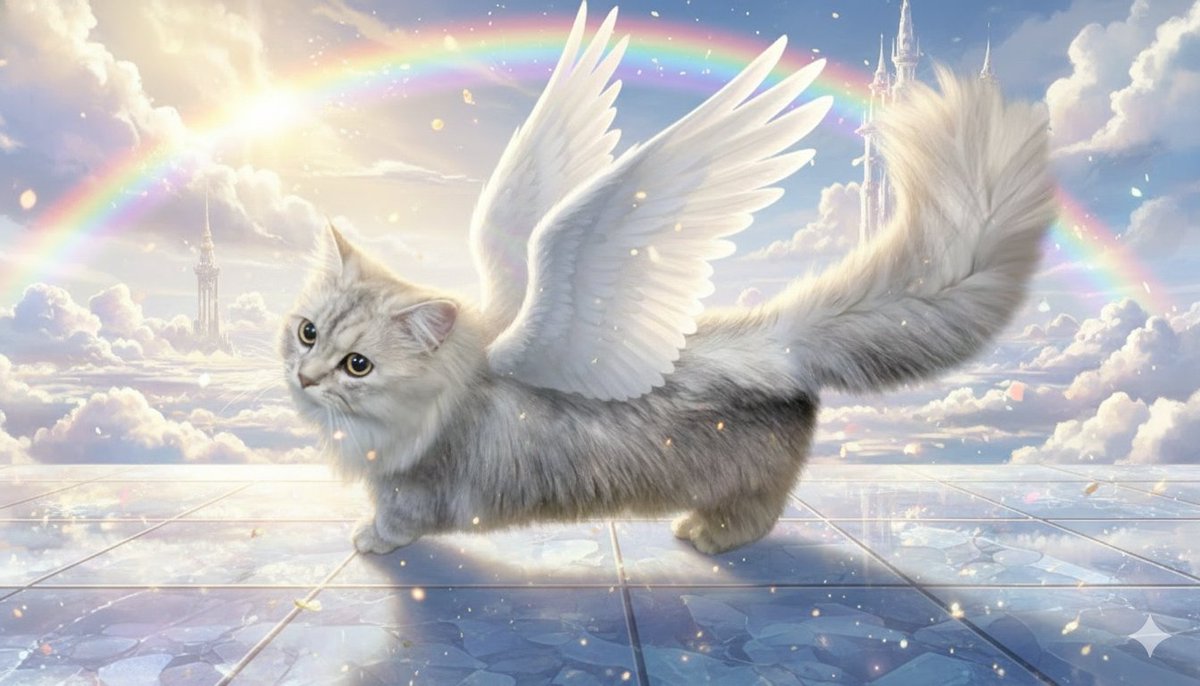 Geminiで猫天使作ってもらって可愛過ぎるんだけど一番凄いのはモデルの