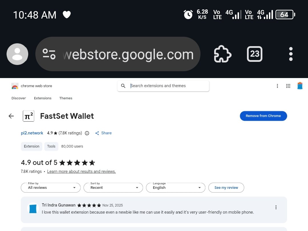indra_mizu's tweet image. Loving the Fastest Wallet extension from @Pi_Squared_Pi2.
It’s super fast, incredibly easy to use even for a newbie like me and it works seamlessly on mobile too. 🚀📱

@Pi_Squared_Pi2 
#Fastsetwallet
