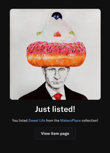 “Sweet Life” by Sasha Rext 
Work 2021 acrylic on canvas 40*40 inch on <a href="/opensea/">OpenSea</a> 
<a href="/nftfreaks/">NFT Freaks 🗝️🏰🦸🏿‍♂️</a> <a href="/mentalist420/">MentARTlist420🫀™</a> I’m alive 🕊️🪬🫡

opensea.io/item/ethereum/…

#nft