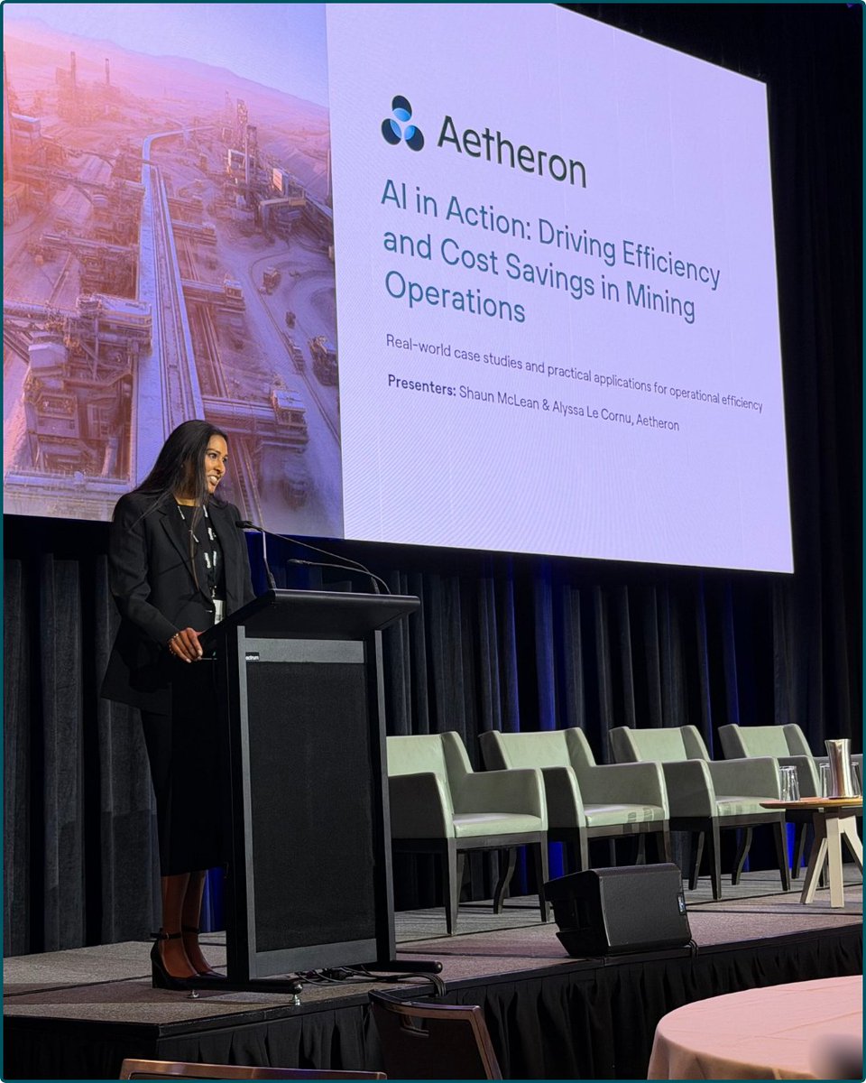 Aetheronhq's tweet image. We’re #live at the 6th Digitalisation &amp;amp; AI in Mining Australia Conference represented by @MiningInnovNetwith with Alyssa Le Cornu and Shaun McLean representing Aetheron.

Alyssa spoke earlier on AI in Action and showed how AI is driving efficiency, reducing costs and enabling…