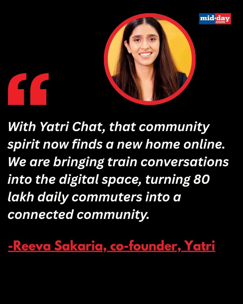 mid_day's tweet photo. Yatri, the official Mumbai local app for Indian Railways, has introduced a real-time community chat feature, allowing commuters to stay informed, share updates, and receive in-app alerts and announcements during their daily train journeys.

(Yatri, Mumbai Local, Indian Railways) https://t.co/qAQRCNrqwH