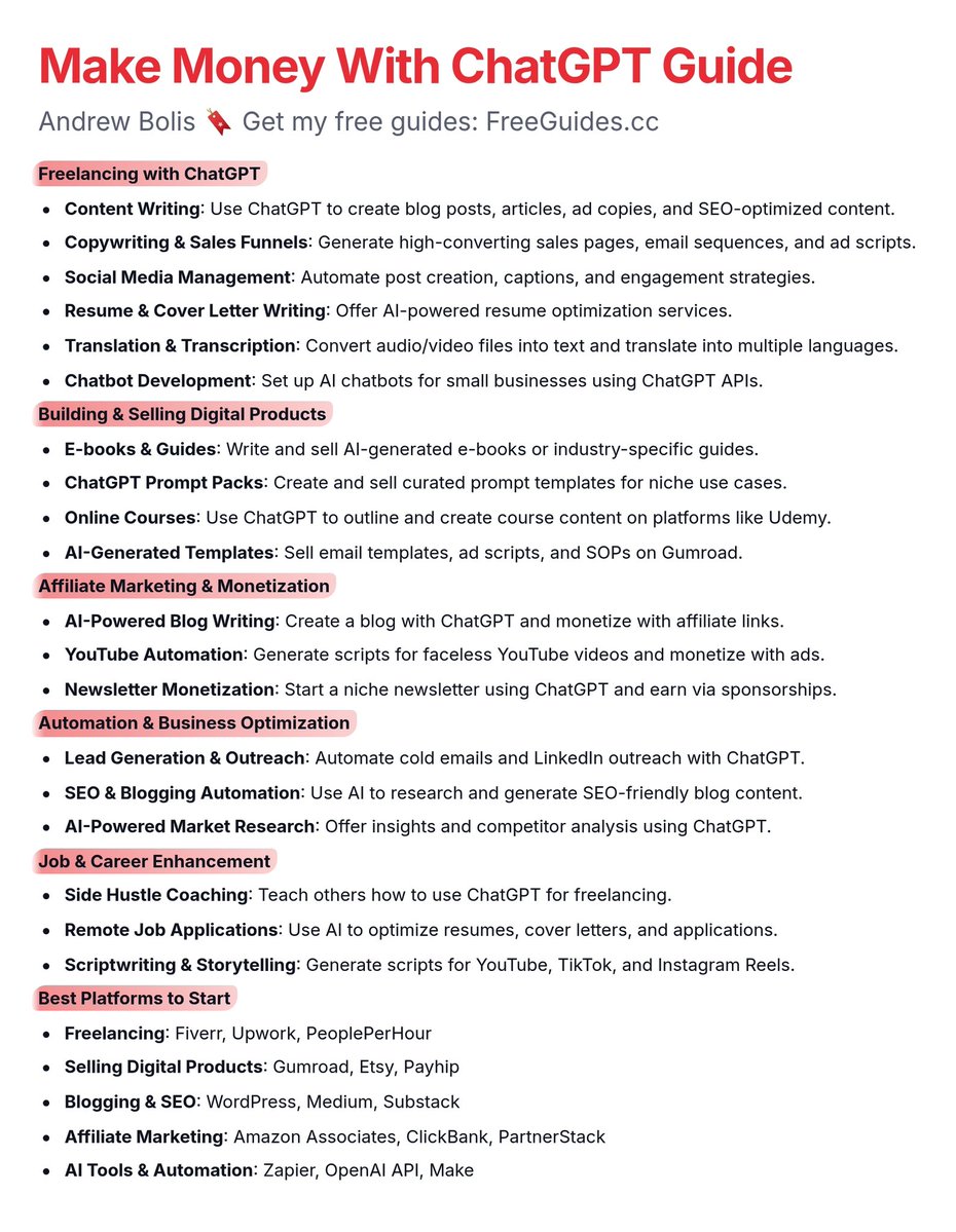 Ejaz_bashir1's tweet image. Want to make money with AI?

 I’m giving away a FREE guide that shows 25+ proven ways to earn using AI &amp;amp; ChatGPT💰

🔥 To enter:
1️⃣ Like &amp;amp; Repost 
2️⃣ Comment &quot;AI MONEY&quot;

Must follow to receive your File.