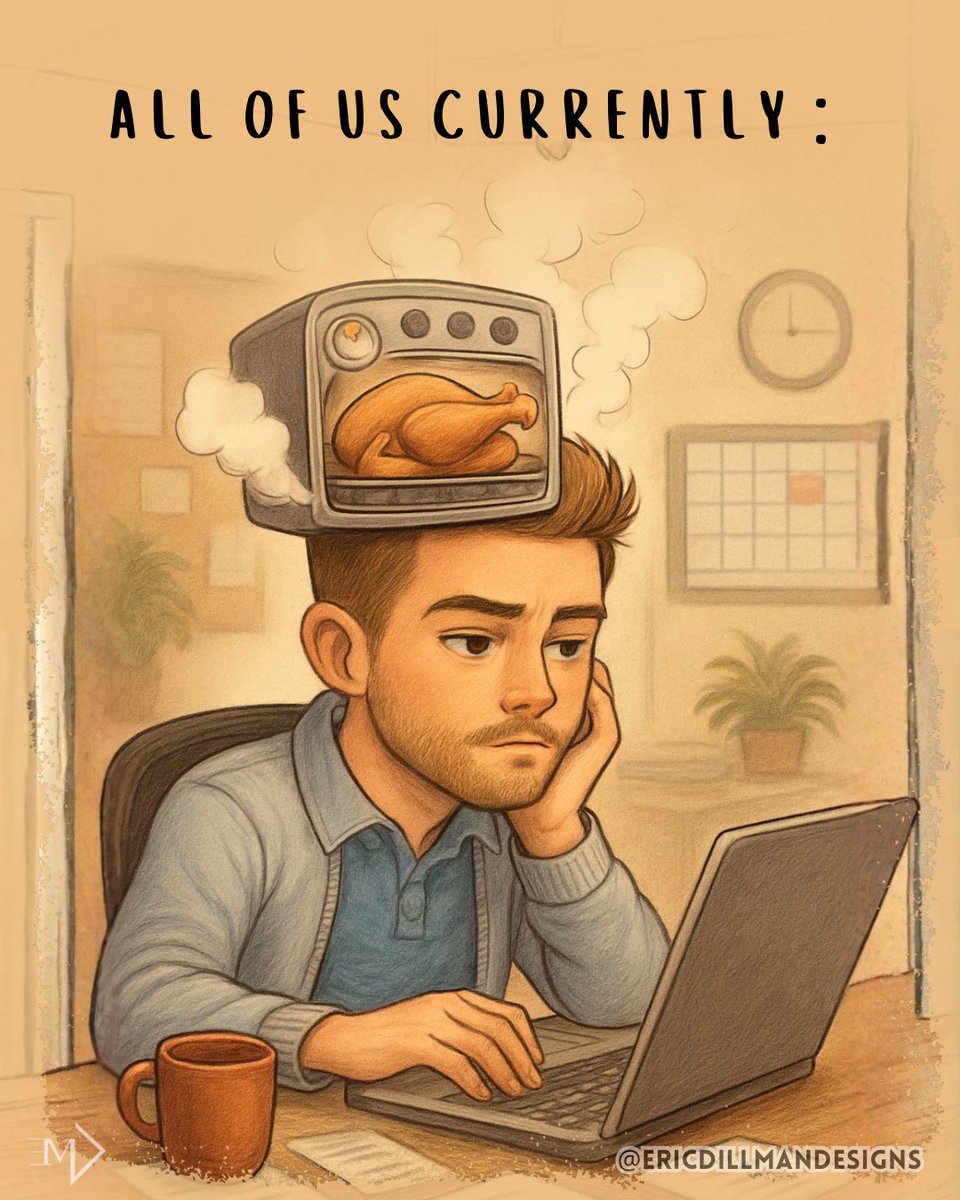 EricDillmanDzn's tweet image. All of us currently:

Hope this song gets stuck in your head like it did mind.

#thanksgivingweek #relatable #turkeyday