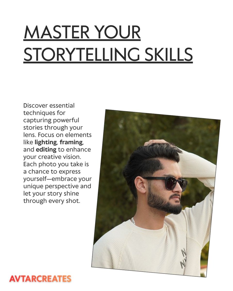 AvtarCreates's tweet photo. Tips for mastering your storytelling. https://t.co/Ahq7zIRMge