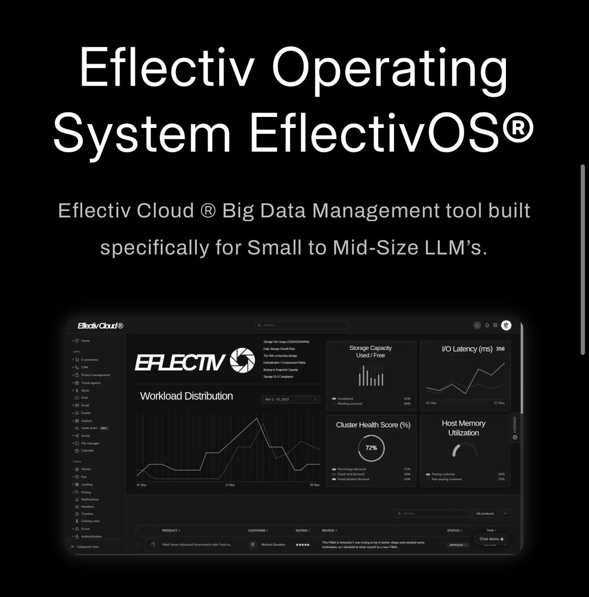 eflectiv's tweet image. Eflectiv is a next-generation cloud data virtualization and CRM platform designed specifically for companies running AI workloads scale, and analyze massive datasets with ease.
eflectiv.com

#DataVirtualization #AIWorkloads #LLM #CloudCRM #AI