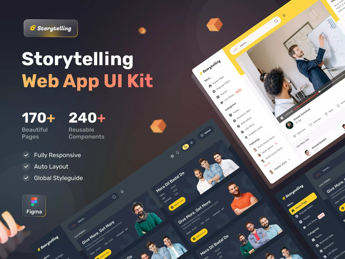 uihutofficial's tweet image. Storytelling Web App UI Kit.
Download link in the comment.