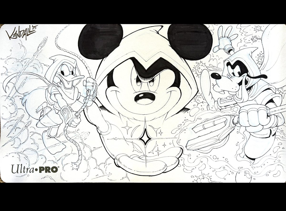 Playmat commission from earlier this year: Sharpie on a white, blank UltraPro. Used a blue pencil for the undersketch. 
This was a blast to do, it was fun drawing on a larger canvas than a tiny trading card! I might buy a couple of blank mats in the future to work on...