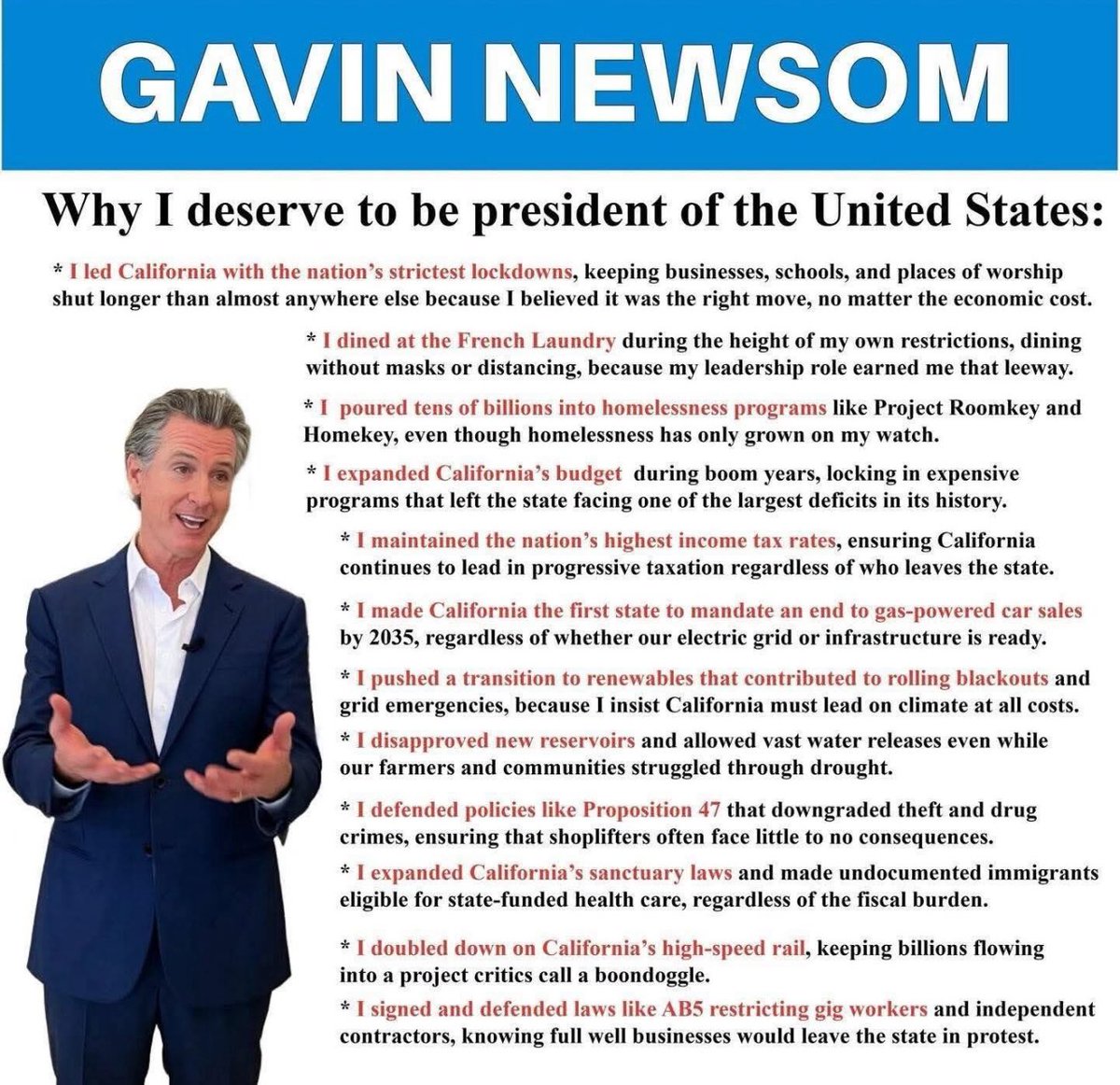 nettermike's tweet image. For those who can&apos;t comprehend how such a geographically blessed state like California could have so many people so pissed off about living here, here are just a few reasons why 

• No representation for over half the voters Just far left single party Democrat control

• Nanny…