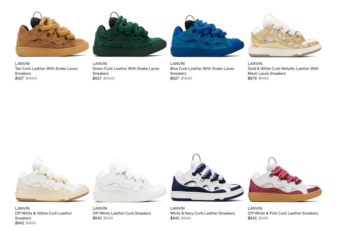 jakewoolf's tweet image. Wait wait wait—you’re telling me the store that bought *checks notes* 8 different colorways of the Lanvin “Osiris” sneakers in 2025 is having trouble financially?