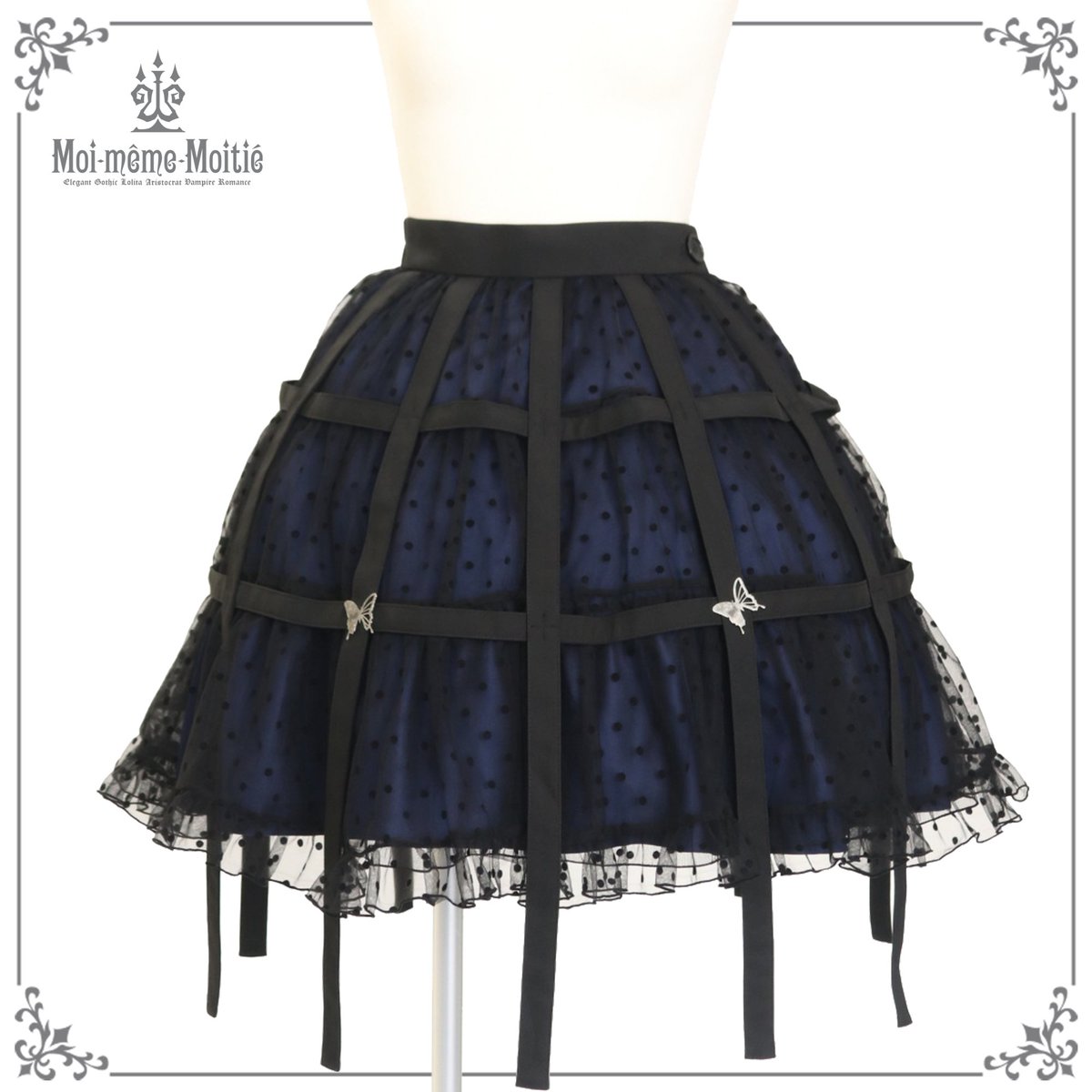 発売中】 ○ドットフロッキー鳥籠スカート 25,300 JPY 鳥籠をイメージ