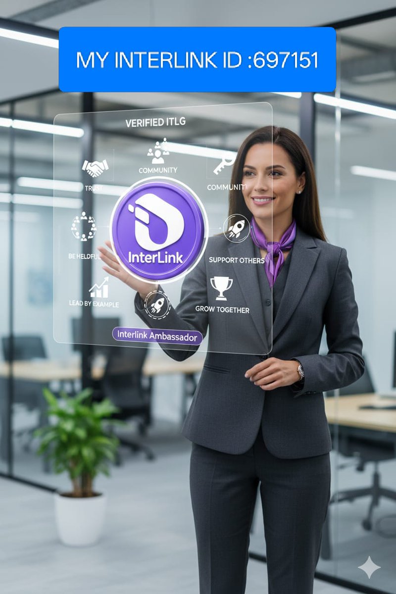basha52150's tweet image. Good Morning To All.
InterLink Labs was creating First Human-Blockchain network, its verified digital identity ecosystem. The image highlights concepts related to being part of its verified community and the role of an Interlink Ambassador.
#inter_link #InterLink #ITLG #ITLX #ITL