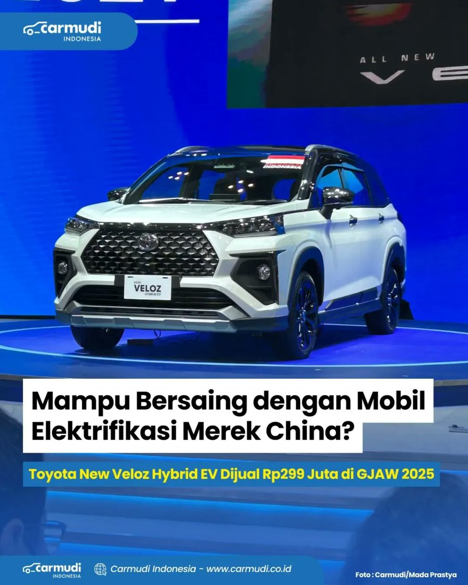Carmudi_ID's tweet image. Yuk, cek ini detail-detail dari Toyota New Veloz Hybrid EV. Menurut teman-teman, apakah mampu model hybrid terbaru Toyota ini bersaing dengan mobil elektrifikasi dari merek China? #carmudiindonesia