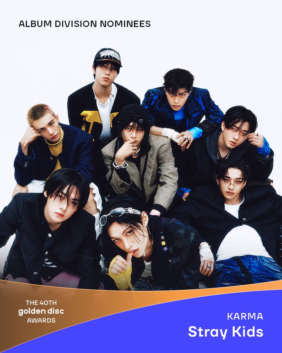 The 40th #GoldenDiscAwards Best Album nominees

#NCTWISH <a href="/nctwishofficial/">NCT WISH</a>
#RIIZE @riize_official
#SEVENTEEN <a href="/pledis_17/">세븐틴(SEVENTEEN)</a>
#StrayKids <a href="/Stray_Kids/">Stray Kids</a>

The 40th Golden Disc Awards
🗓️2026.01.10(Sat)
📍TAIPEI DOME

#40thGDA #음반부문 #BestAlbumDivision
#골든디스크어워즈 #Goldendiscawards