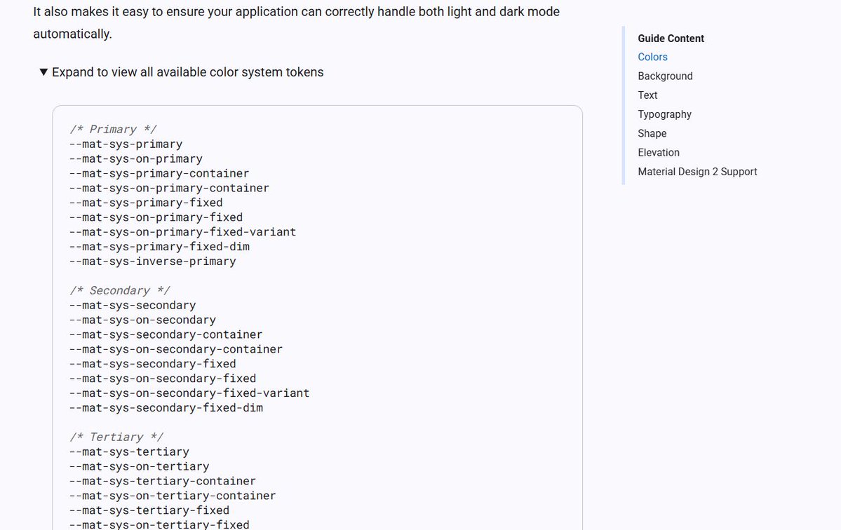 zoaibdev's tweet image. 🎨 Confused with Angular Material System Color Variables?

There is a helpful guide introduced in Angular Material v21 docs - explaining all of the material design system color, typography and other variables so we can easily use them in our Angular apps

buff.ly/GMn11xA