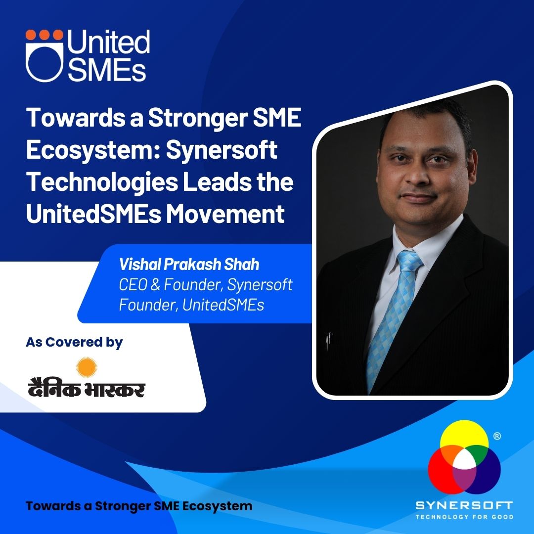 SynersoftTech's tweet image. Synersoft Technologies is featured in Dainik Bhaskar! 📰✨

The story highlights the UnitedSMEs Movement founded by our CEO &amp;amp; Co-Founder, Vishal Prakash Shah, and our work empowering MSMEs with BLACKbox.

More: synersoft.in/media-print

#Synersoft #UnitedSMEs #MSME