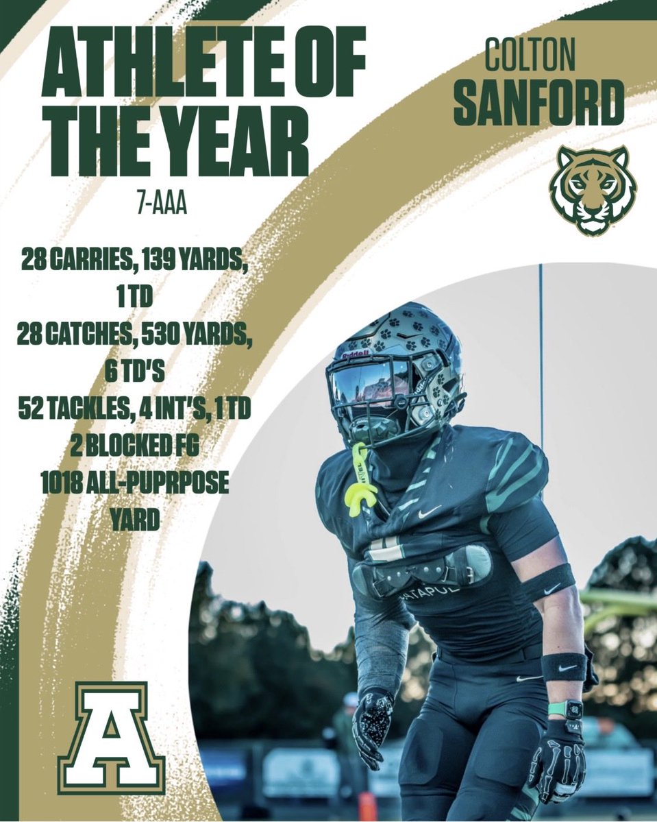 Thankful to be named Co-Athlete of the year for Region 7-AAA!