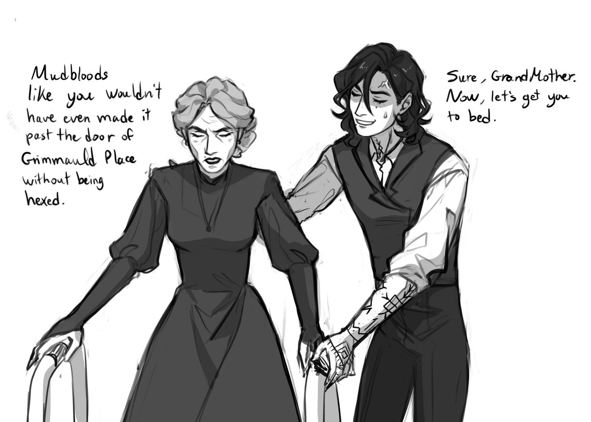 honeycaksy's tweet image. Walburga is the og # ihatemygrandson lol I need to draw them more together