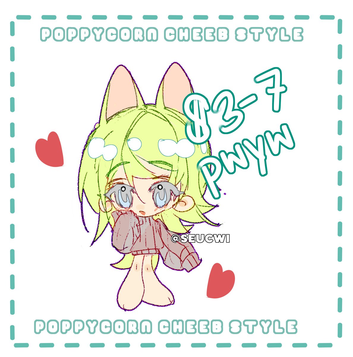 Simply pencil doodle chibi! 
Pwyw $3-$7
To work on between bigger commissions as they are fast to do! 
#VGen