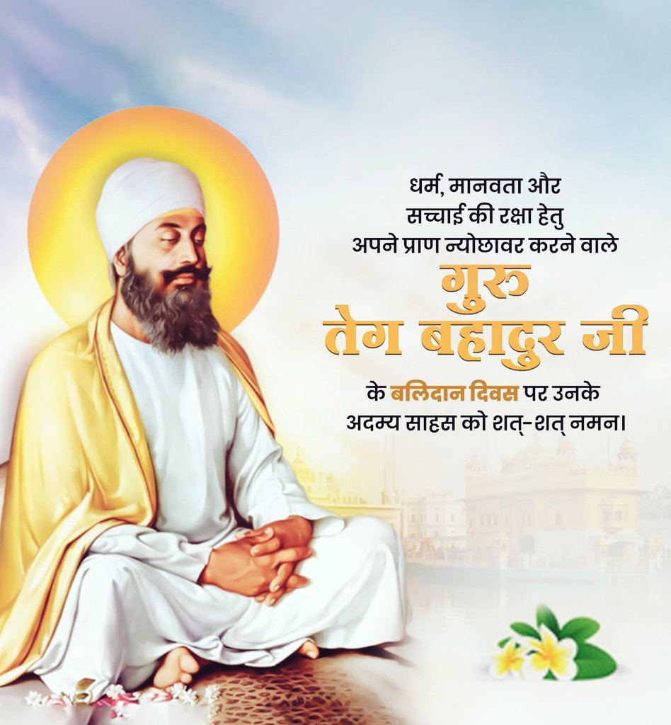 YPKhunteCG's tweet photo. धर्म, मानवता और सच्चाई की रक्षा हेतु अपने प्राण न्योछावर करने वाले गुरु तेग बहादुर जी के बलिदान दिवस पर शत् शत् नमन
#गुरु_तेग_बहादुर_जी https://t.co/gMIuIks9Ki