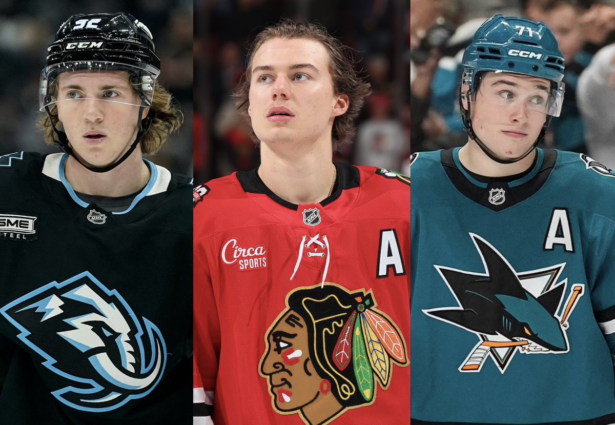 BR_OpenIce's tweet image. Only players in the NHL with 2 Hat Tricks this season:

- Logan Cooley (21)
- Connor Bedard (20)
- Macklin Celebrini (19)

The future of the league is in good hands. 🔥