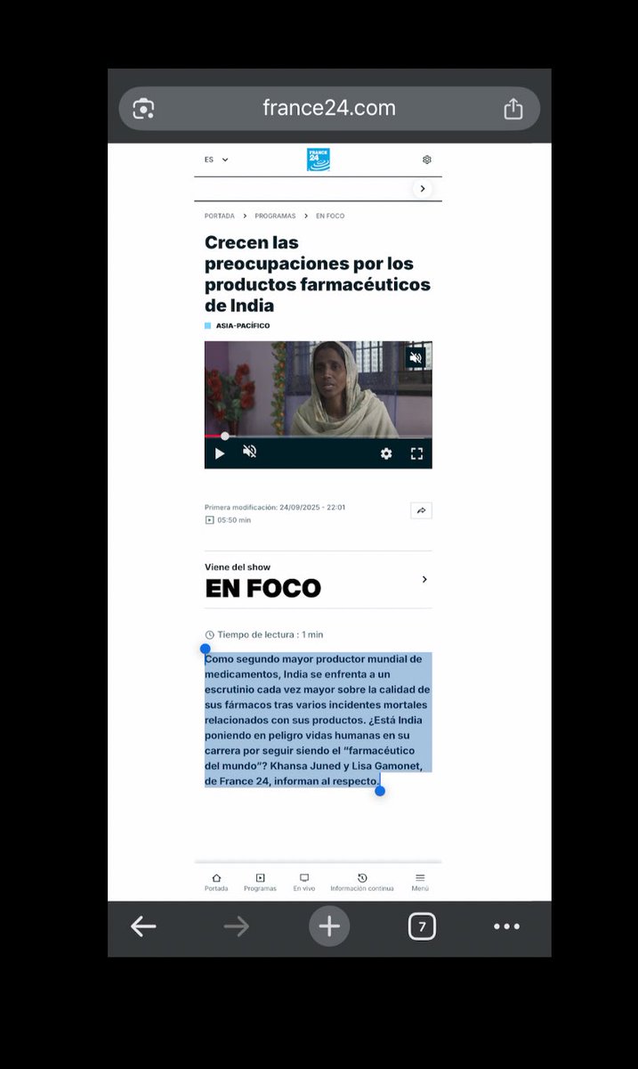 Como segundo mayor productor mundial de medicamentos, India se enfrenta a un escrutinio cada vez mayor sobre la calidad de sus fármacos tras varios incidentes mortales relacionados con sus productos. ¿Está India poniendo en peligro vidas humanas.. france24.com/es/programas/e…
