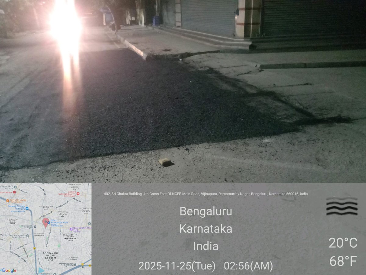 GBA_office's tweet image. 🚧Bengaluru East City Corporation update :-

✅Pothole filling work carried out in Vijinapura Sub-Division. Safer roads for citizens.✨

#GreaterBengaluruAuthority #eastcitycorporation #DKShivakumar #gbachiefcommissioner