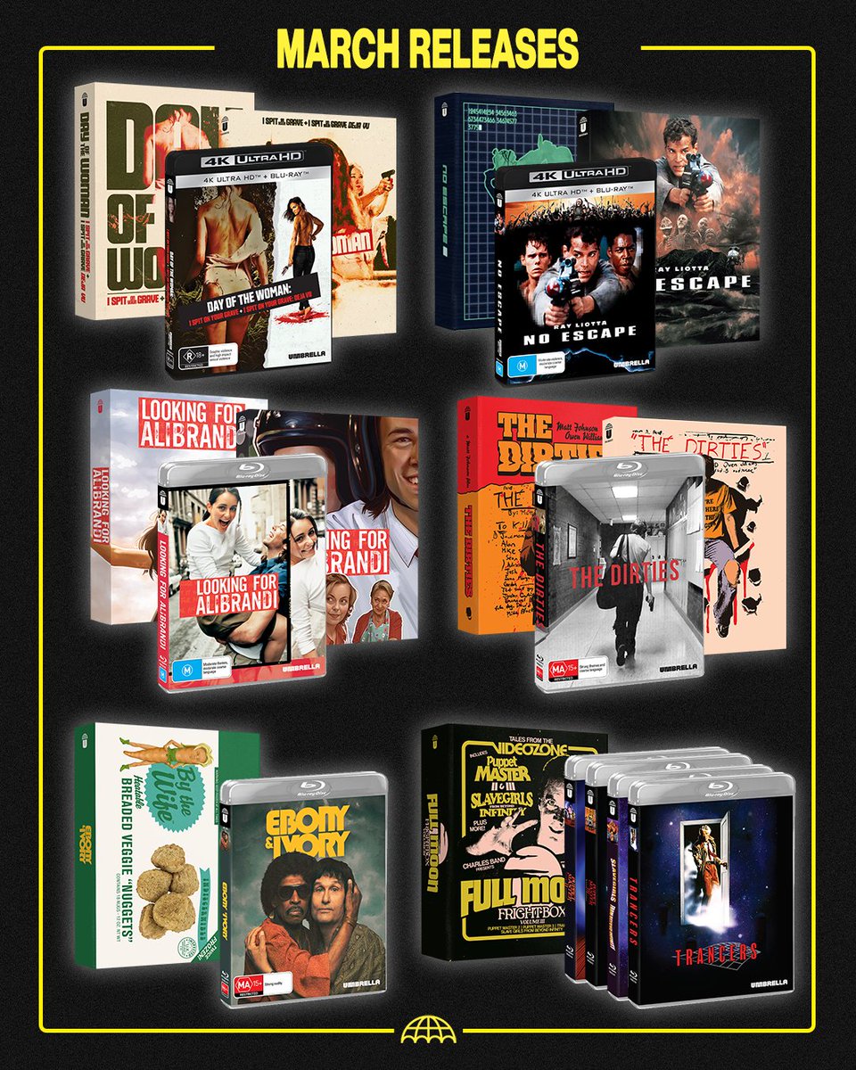 March Releases = Madness 😵
 
💿 Pre-order now: bit.ly/3M0nWUC
 
Evade the law in NO ESCAPE (aka Escape from Absolom) in 4K Dolby Vision for the first time from a NEW restoration, including commentaries, interviews, featurettes, and more.
 
Revisit one of the most